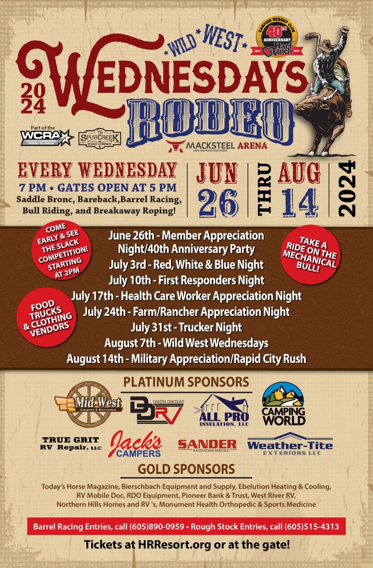 2024 Wild West Wednesdays At Hart Ranch Camping Resort Club